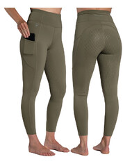 Pippa Pro - Olive Horse Riding Tights with Phone Pocket