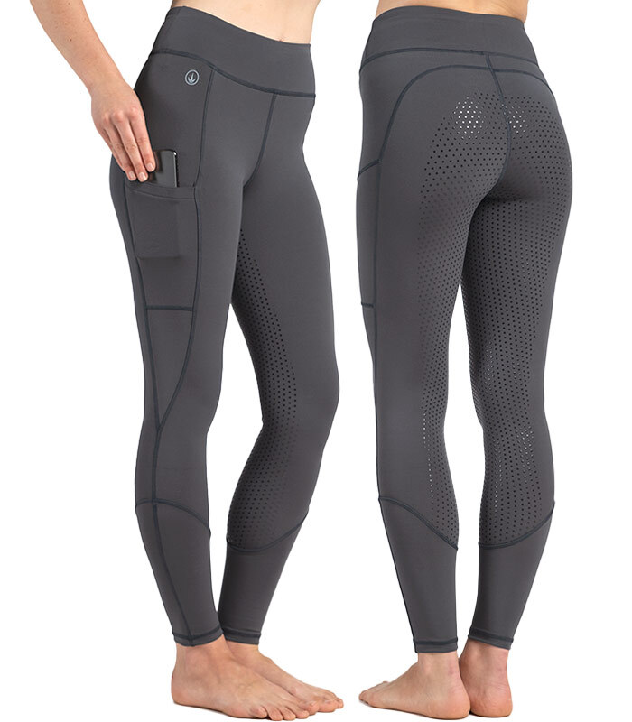 Comfort Plus!  Titanium Ladies Riding Tights with Phone Pockets