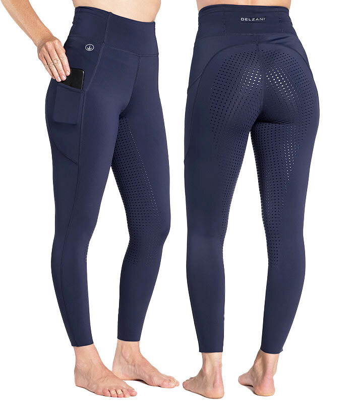 Navy Ladies Horse Riding Tights