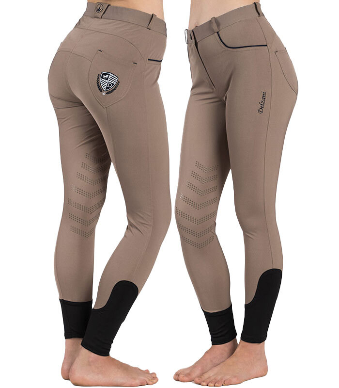 Knee Grip Silicone  Ladies Taupe Horse Riding Breeches & Jodhpurs