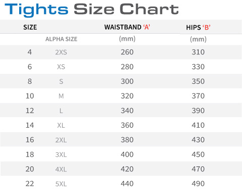 Moving Comfort Size Chart