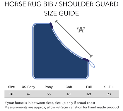 Delzani Horse Rug Bib / Shoulder Guard Size Guide