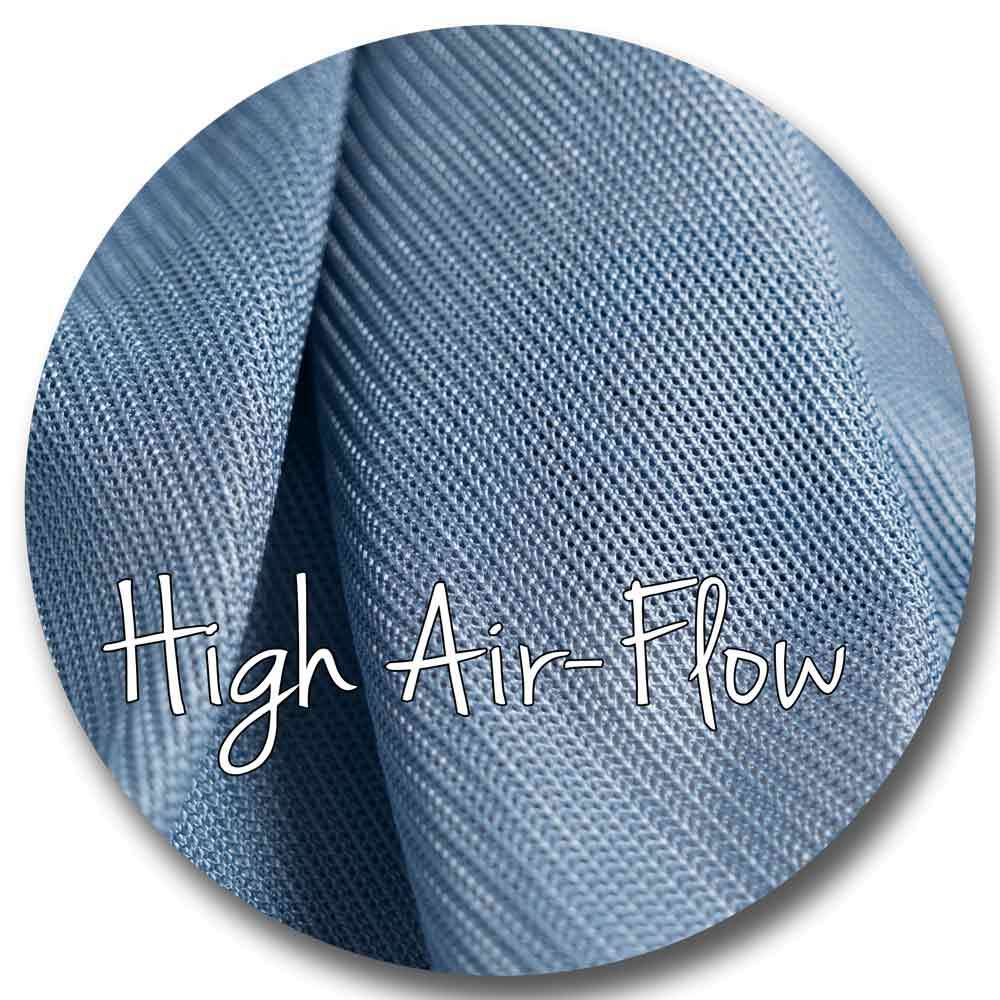 Delzani Barcoo 100% Polyester 280GSM Flat-Weave AirMesh – high airflow, UV protection, soft on coats