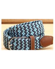 Ladies Braided Riding Belt - Light Blue / Navy  