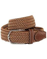 Ladies Stretch Braided Horse Riding Belt - Caramel  