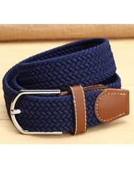 Ladies Braided Horse Riding Belt - Navy 