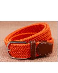 Ladies Stretch Braided Horse Riding Belt - Orange