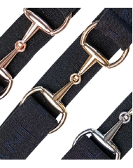 Ladies Snaffle Horse Riding Belt – Black | Stretch Fit with Silver, Gold or Rose Gold Buckle