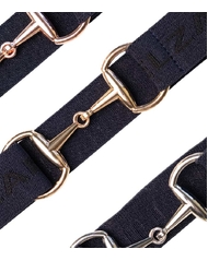 Ladies Snaffle Horse Riding Belt – Navy | Stretch Fit with Silver, Gold or Rose Gold Buckle