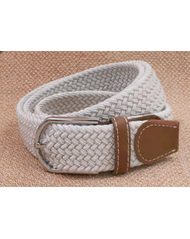 Ladies Stretch Braided Horse Riding Belt - White