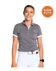 Berenice · Grey Premium Cotton Polo Shirt
