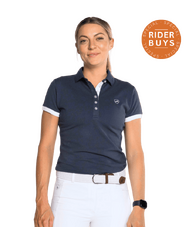 Berenice · Navy Premium Cotton Polo Shirt