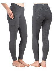 Brianna Pro · Grey Horse Riding Tights with Phone Pocket
