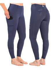 Brianna PRO · Navy Horse Riding Tights with Phone Pocket