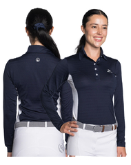 Luciana · AIR MESH · Navy-White Performance Polo Shirt
