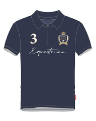 Olivia · Navy Equestrian Polo Shirt