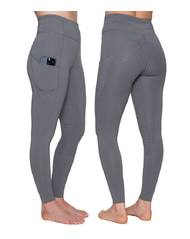 Pippa Pro - Steel Grey Horse Riding Tights with Phone Pocket
