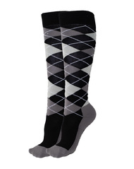 Horse Riding Socks - Argyle Black