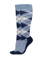 Ladies Horse Riding Socks - Argyle Blue