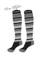 Horse Riding Socks - Stripe Black and Grey