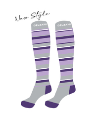 Ladies Horse Riding Socks - Stripe Purple and Pink