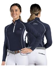 Zara · Navy-White Technical Riding Shirt