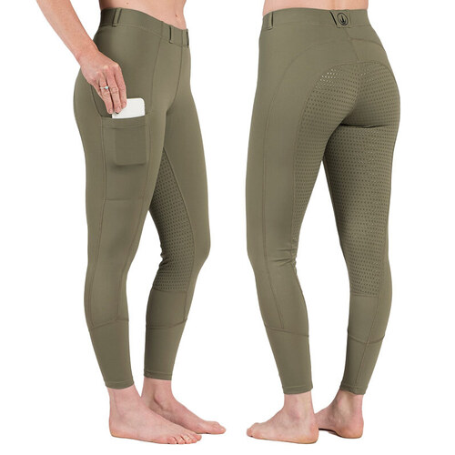 Amber PRO · Olive Horse Riding Tights