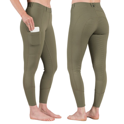 Amber RX · Olive Horse Riding Tights with Phone Pocket