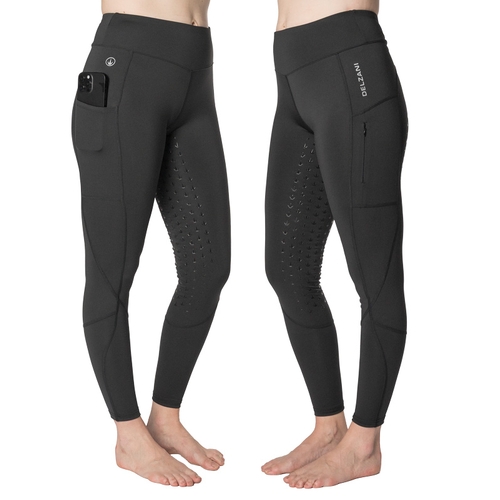 Aura - Black Horse Riding Tights with Phone Pocket