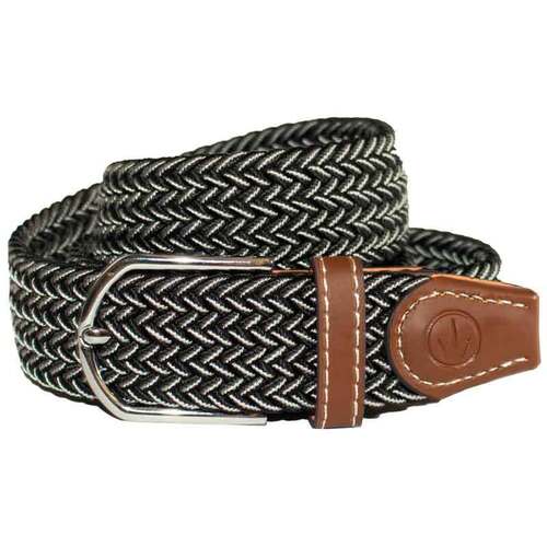Ladies Stretch Braided Horse Riding Belt - Black & White 