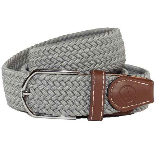 Ladies Stretch Braided Horse Riding Belt - Light Grey  