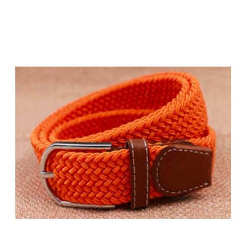 Ladies Stretch Braided Horse Riding Belt - Orange