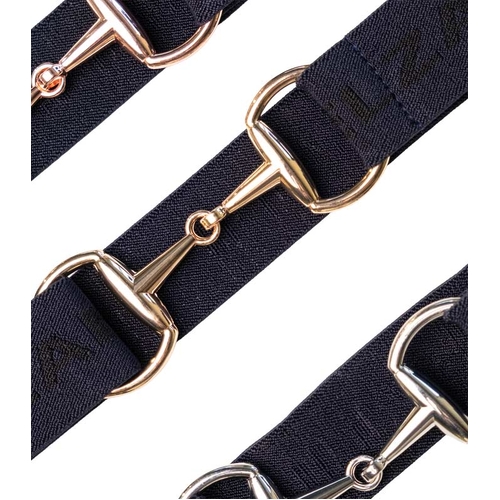Ladies Snaffle Horse Riding Belt – Navy | Stretch Fit with Silver, Gold or Rose Gold Buckle