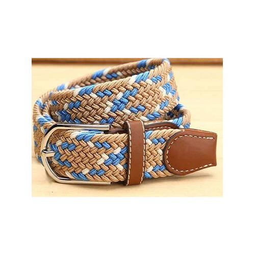 Ladies Braided Horse Riding Belt -Tan 3 Tone 