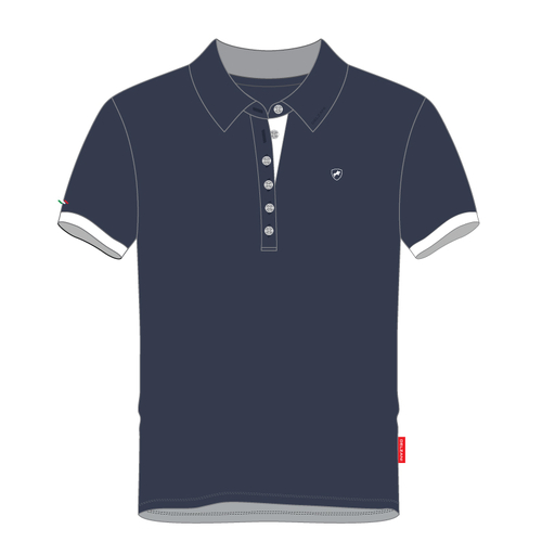 Berenice · Navy Premium Cotton Polo Shirt