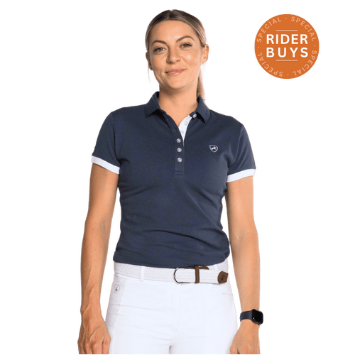 Berenice · Navy Premium Cotton Polo Shirt