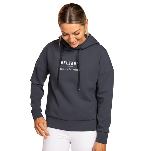 Chiara · Charcoal Grey Fleece Riding Hoodie