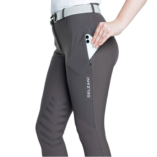 Sienna · Grey ClassicTek Breeches| KNEE Grip | Phone Pockets