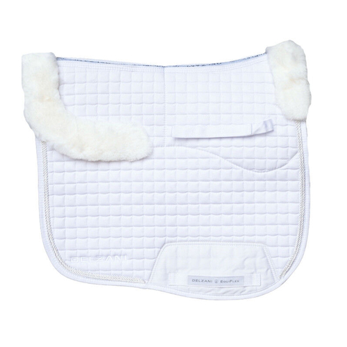 Dressage Saddle Pad White Lambswool with Shim Pad System