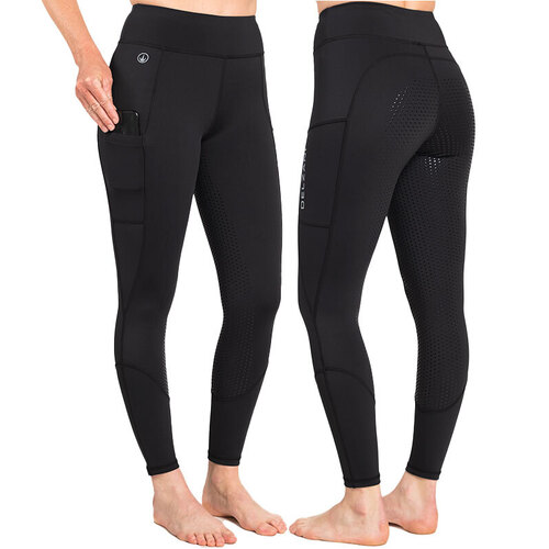 Isabella RX - Black Horse Riding Tights with Phone Pocket