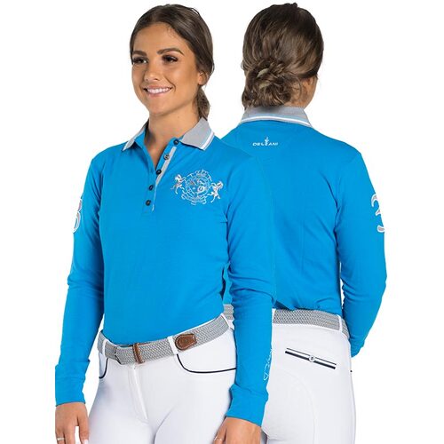 Lindelle · Blue Equestrian Polo Shirt