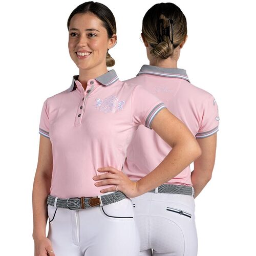 Lindelle · Pink Equestrian Polo Shirt
