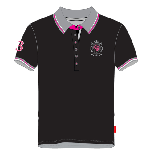 Livia · Black Premium Cotton Polo Shirt