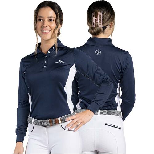 Luciana · Navy-White Performance Polo Shirt