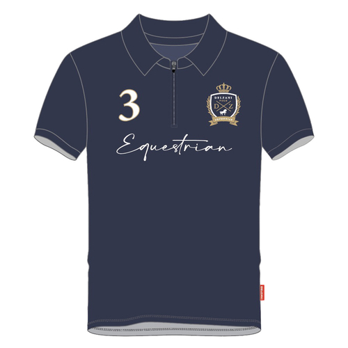 Olivia · Navy Equestrian Polo Shirt