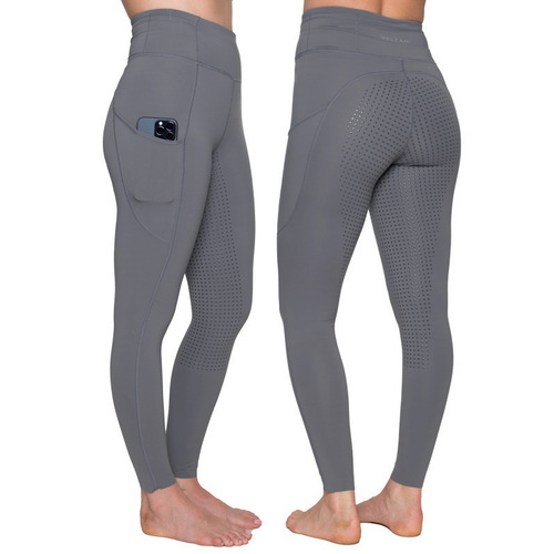 Pippa Pro - Steel Grey Horse Riding Tights with Phone Pocket