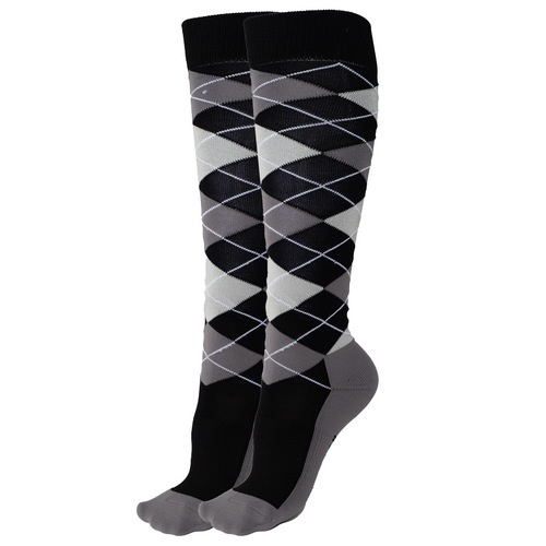 Horse Riding Socks - Argyle Black