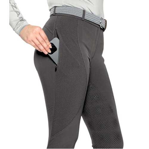 Kate · Grey Sportz Breeches | Phone Pockets