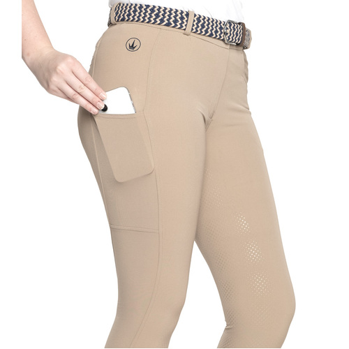 Sara · Taupe Sportz Breeches | Phone Pockets 